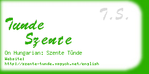 tunde szente business card